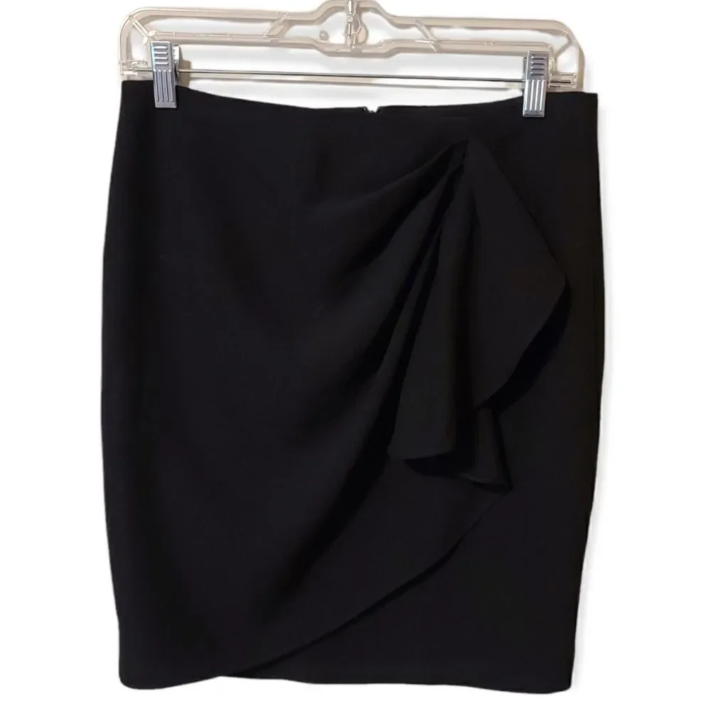 ZARA Black Pencil Skirt with Ruffle Size M